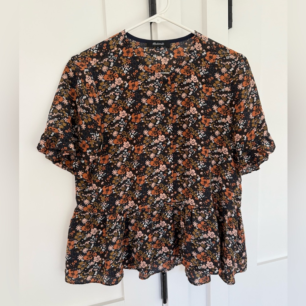 Madewell Studio Ruffle Blouse in Floral